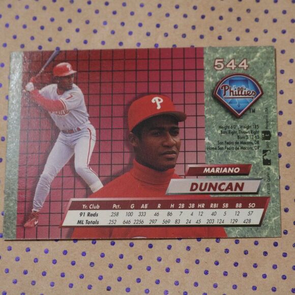 Mariano Duncan #544 Baseball Card - Picture 2 of 2